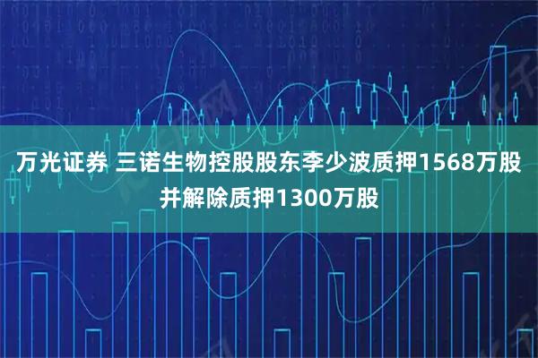 万光证券 三诺生物控股股东李少波质押1568万股并解除质押1300万股